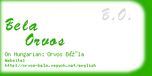 bela orvos business card